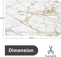 Vista 3 de EMMTEEY Tapete de secado de platos para encimera de cocina, tapete de mármol para cafetera, tapete de bar con parte trasera de goma absorbente