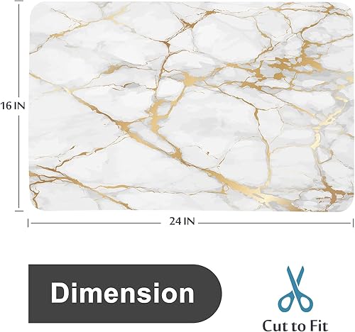 Miniatura 4 de EMMTEEY Tapete de secado de platos para encimera de cocina, tapete de mármol para cafetera, tapete de bar con parte trasera de goma absorbente de