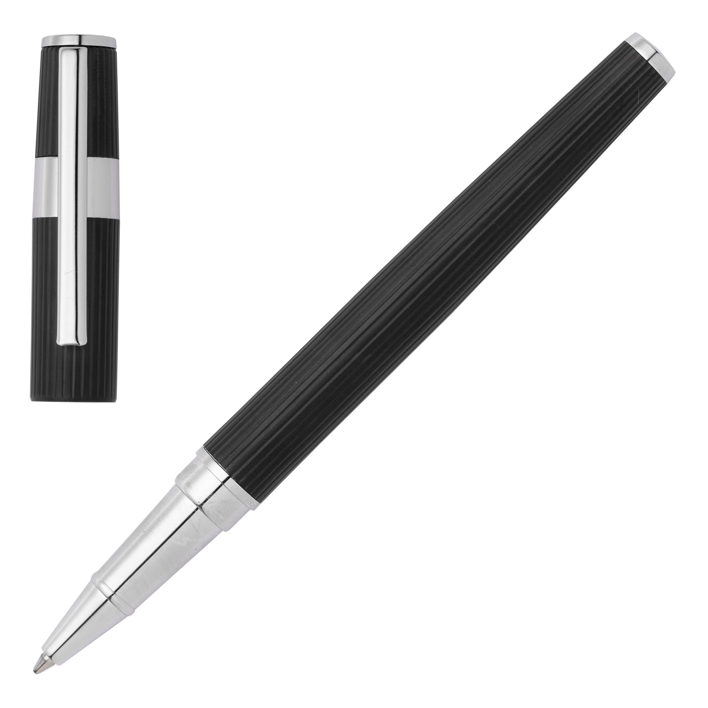 Hugo Boss Schreib-Set Tintenroller Gear Pinstripe und A4 Schreibmappe Pinstripe in der Geschenkbox, HPFR210A