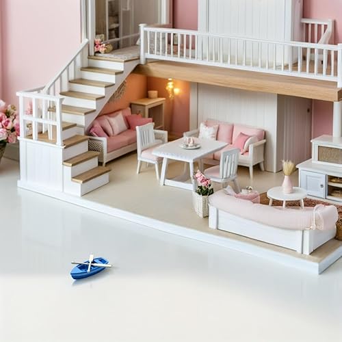 Miniatura 4 de Kisangel 5 juegos de botes de remos en miniatura con remos de 2.36 pulgadas, modelos de mini barcos, figuras de canoa, accesorios para casa de