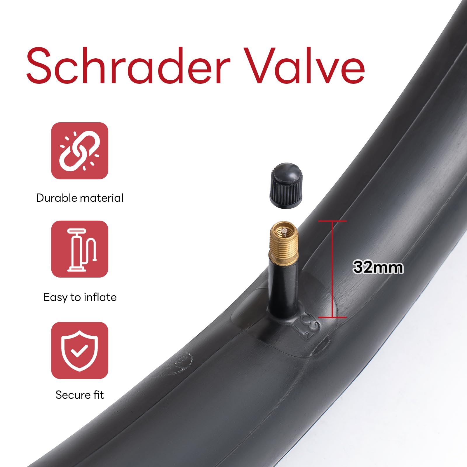 12 Zoll Fahrradschlauch Verdickt - ETRTO 47-62-203 Für Kinderräder Und Roller