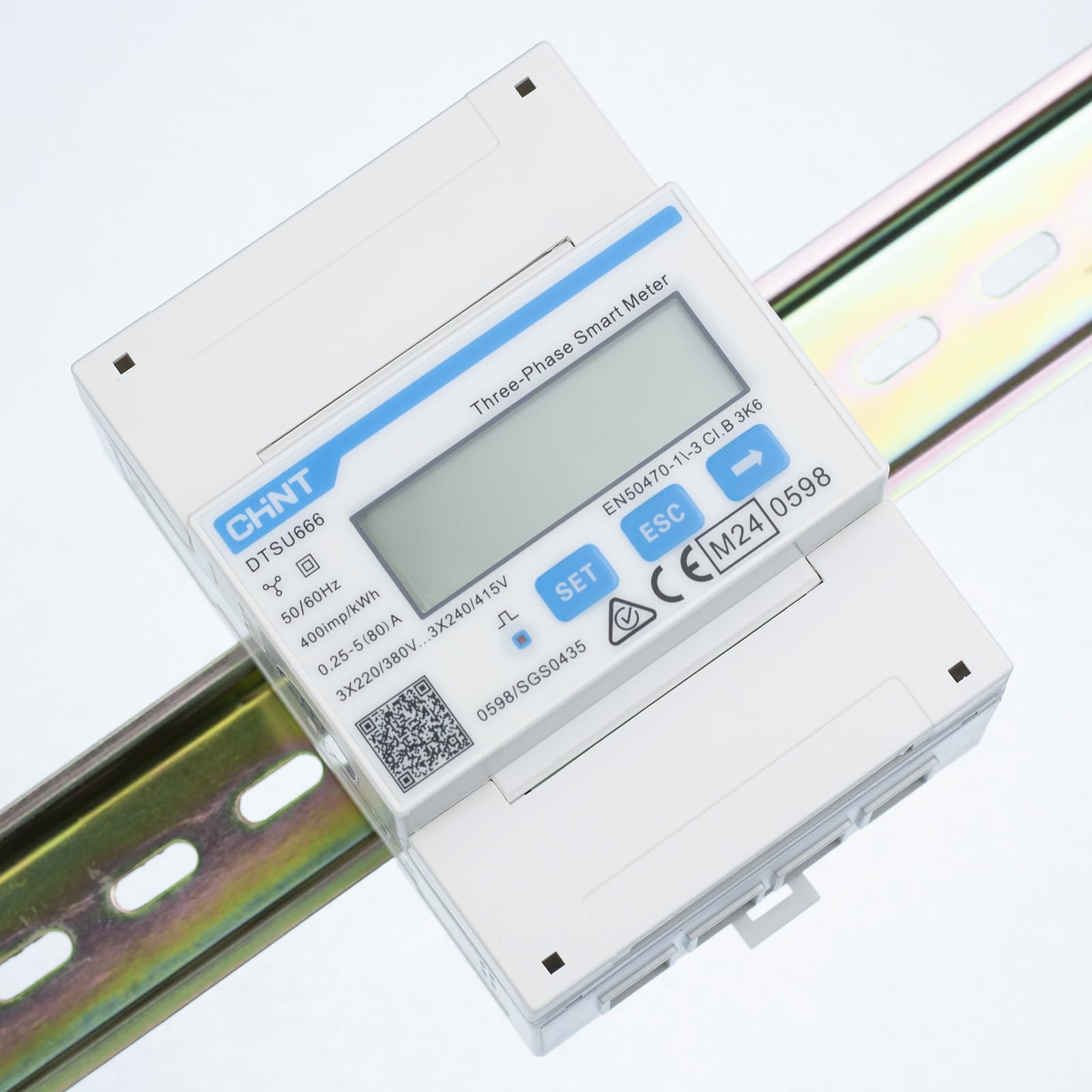 CHINT DTSU666 Dreiphasiger DIN35mm elektronischer intelligenter Energiezähler Stromzähler 5(80) A Direktverbindung mit RS485/Modbus RTU (Nicht mit Wechselrichter kompatibel)