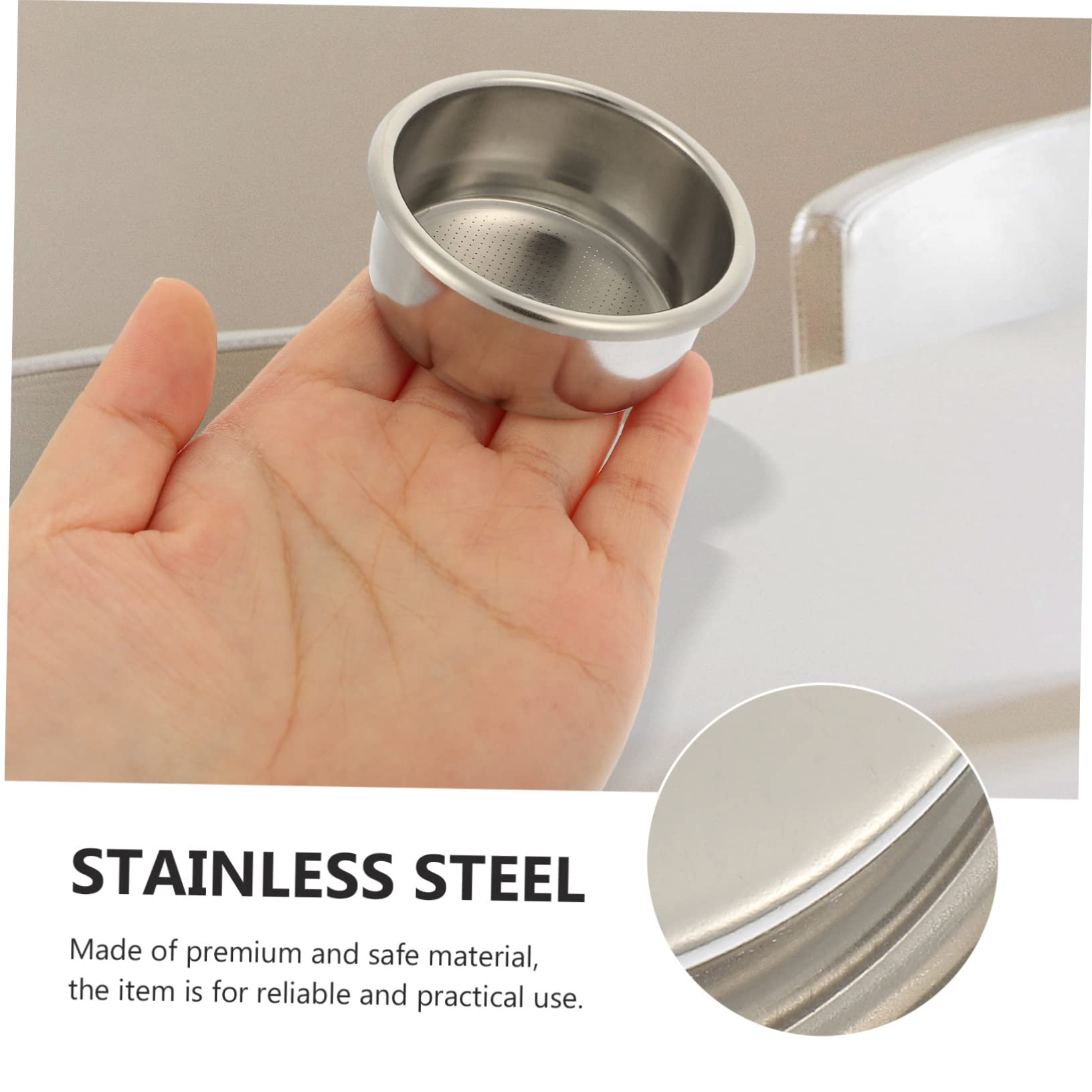 Uonlytech 2pcs Stainless Steel Espresso Filter Basket Coffee Maker Strainer for Multiple Espresso Models Reusable Design for Brewing