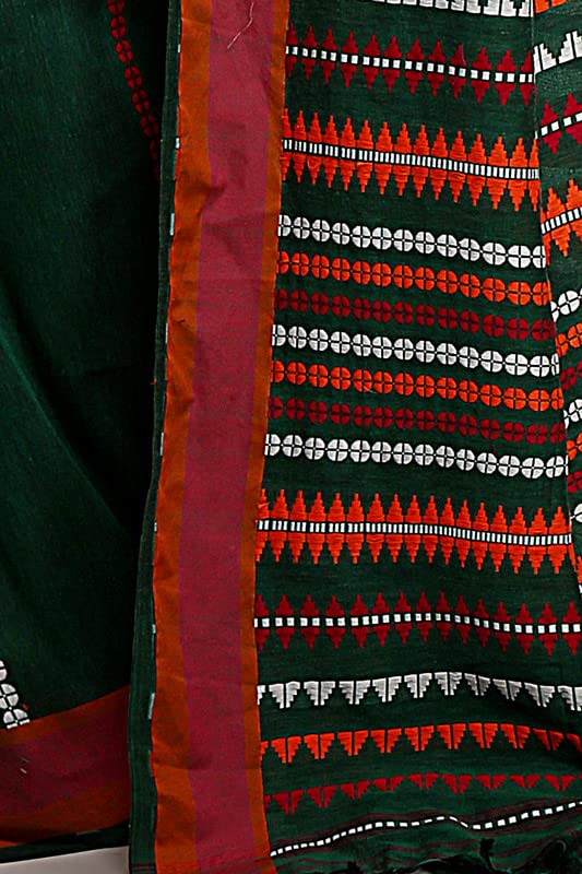 Image of BENGAL HANDLOOM Women's Begumpuri Super Cotton Saree Model 1 with Jaquard Work with Blouse Pieces