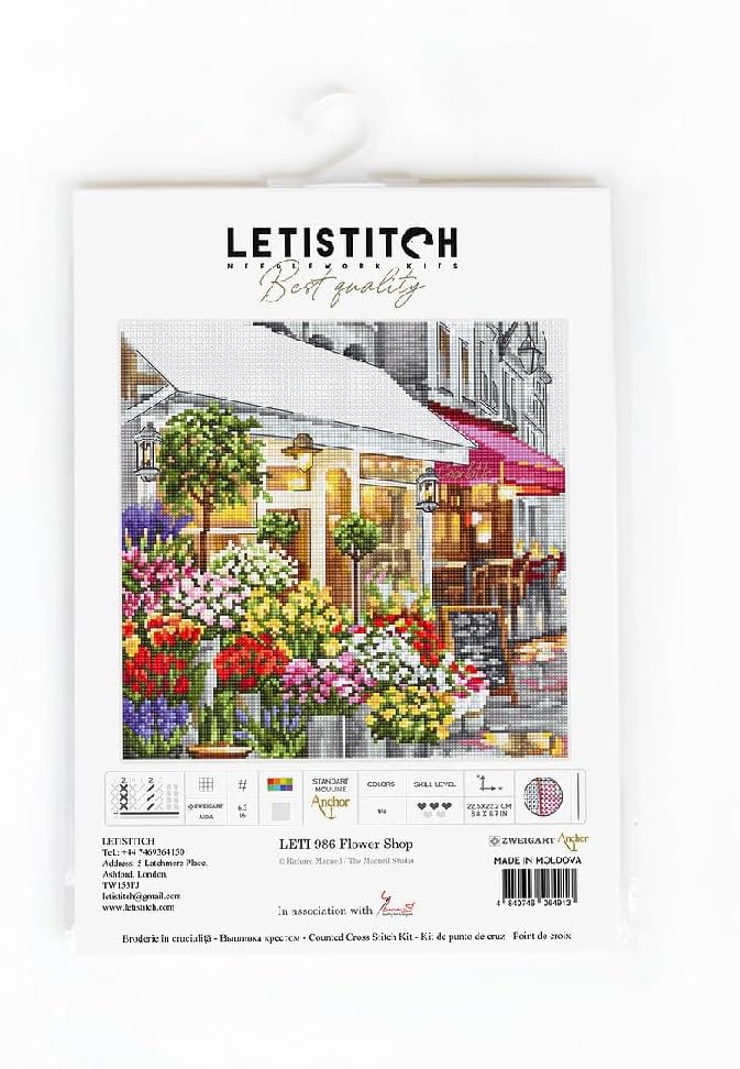 Counted Cross Stitch Kit Flower Shop Leti986