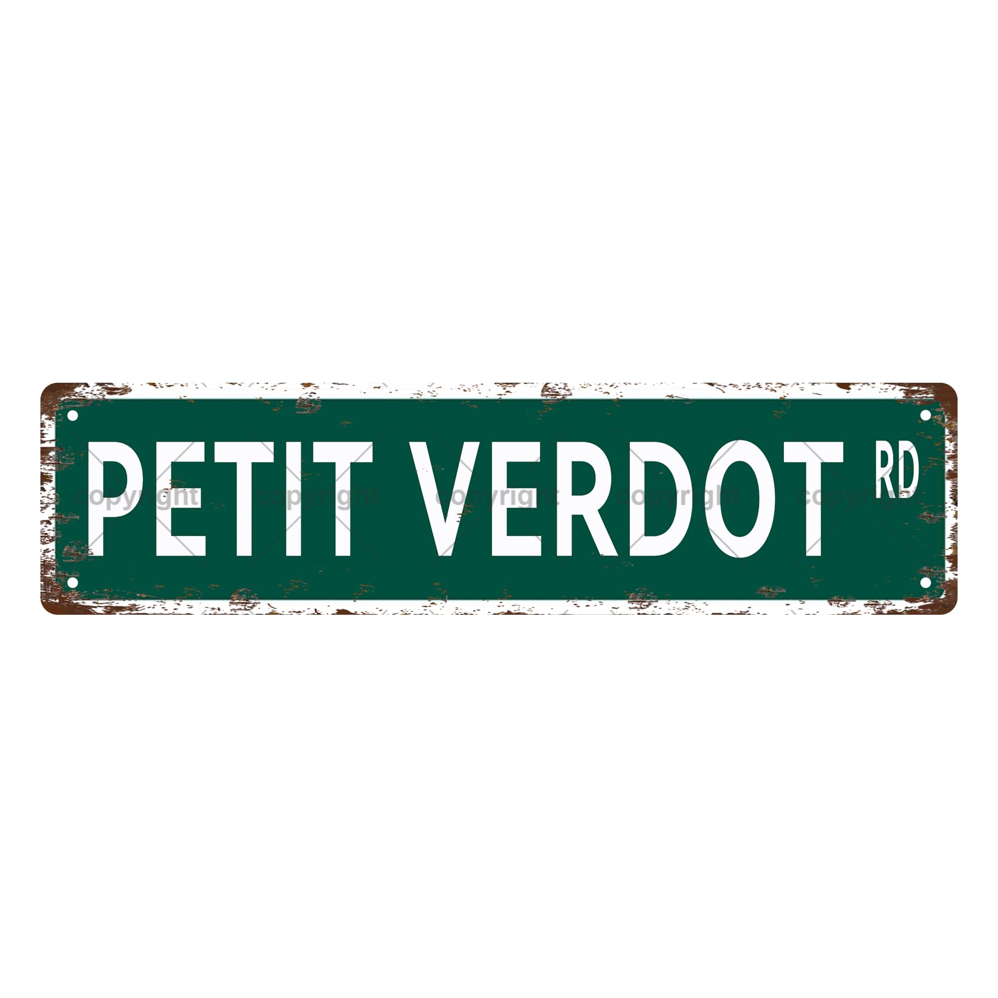 Petit VERDOT RD Vintage Metal Tin Sign,Street Sign,Home Decor,Room Decor,Wall Decor,Bathroom Decor,Bar Decor,Cafe Decor,Garage Decor,4x16 Inch