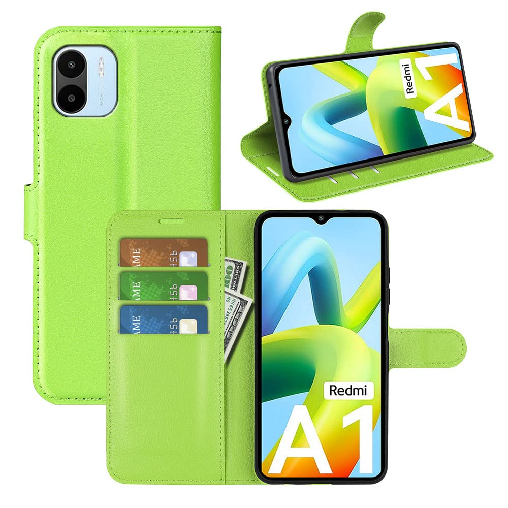 TOUCASA Cover per Xiaomi Redmi A1/A2 4G, Custodia Portafoglio Cover a Libro in Pelle Flip Case con TPU Antiurto Silicone Bumper, Magnetica, Porta Carte, Kickstand, per Xiaomi Redmi A1/A2 4G (Rosso