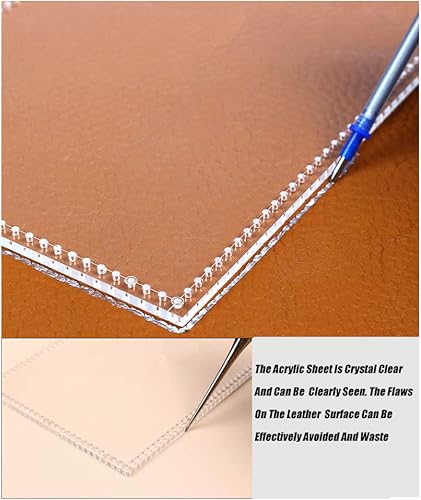 Miniatura 6 de RIVEENY Plantillas de cuero acrílico, plantillas de dibujo de artículos de cuero acrílico para mini bolsas colgantes, monederos, monederos, bolsa de