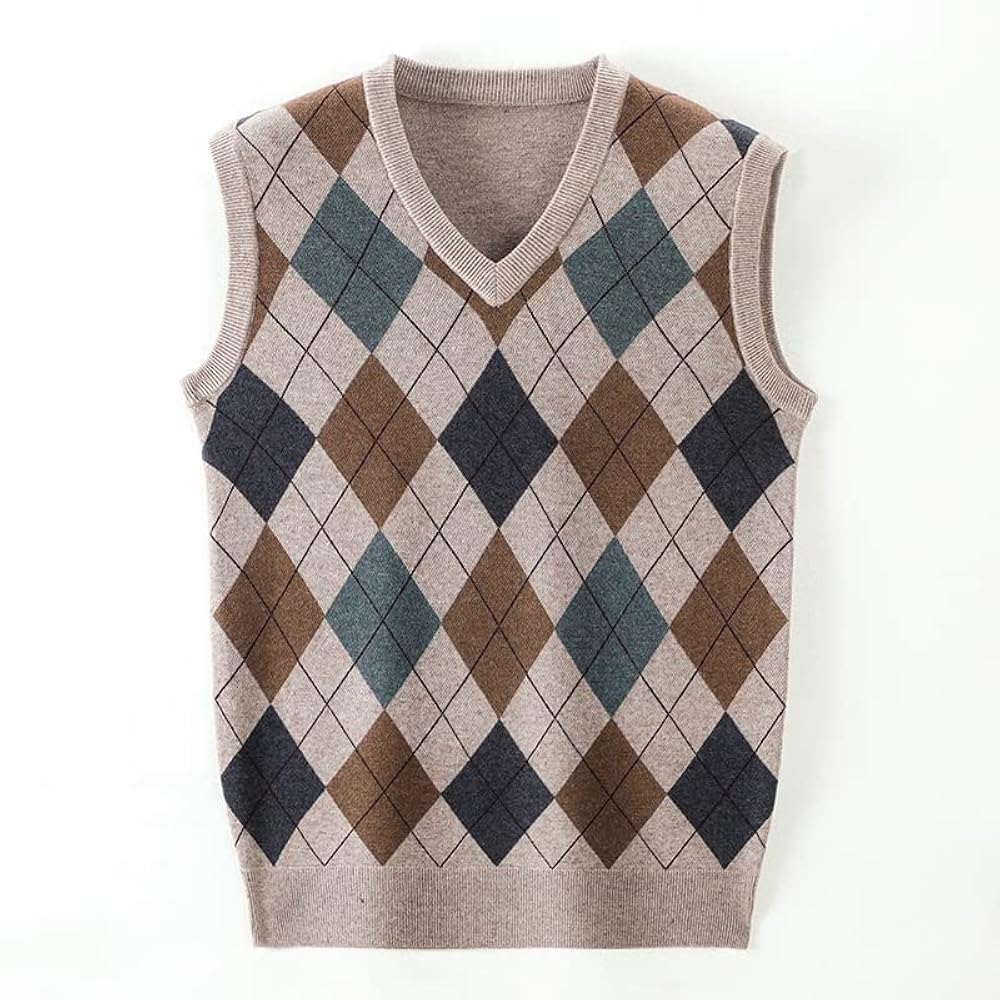 Re:qual≡ リコール Handmade argyle knit vest Argyle Sweater Vest - Etsy