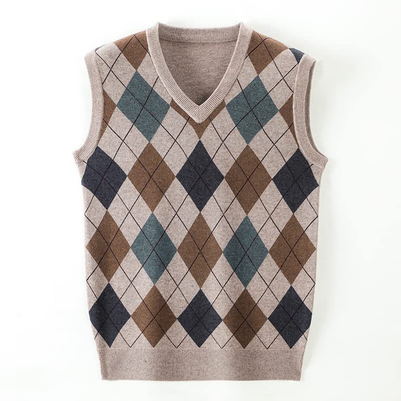 Men Designer Argyle Pullover Diamond Sweater V Neck Knit Vest Men 6% Wool Sleeveless Clothing3