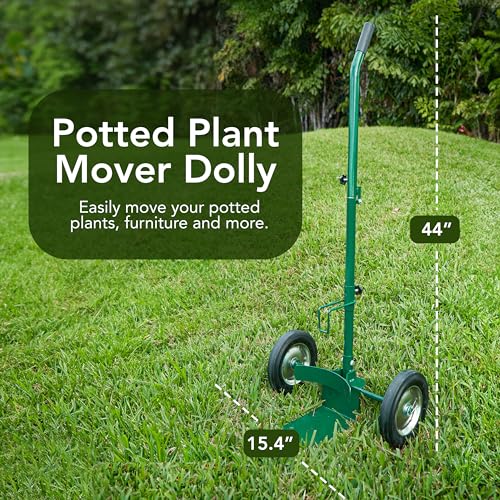 Goletio Potted Plant Mover Dolly With Flat-Free Rubber Wheels - Heavy-Duty Plant Pot Mover Caddy With Adjustable Grip And Foldable Handle For Indoor And Outdoor - With Protective Gardening Gloves thumb #1