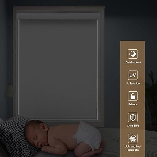 Miniatura 4 de Changshade Persianas enrollables opacas personalizadas, persianas enrollables con cable para ventanas con aislamiento térmico, bloqueo de luz,