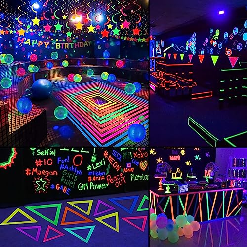 Bzeumk GLOW IN THE DARK TAPE Uv Blacklight Neon Tape Fluorescent Glow Tape In Black Light thumb #5