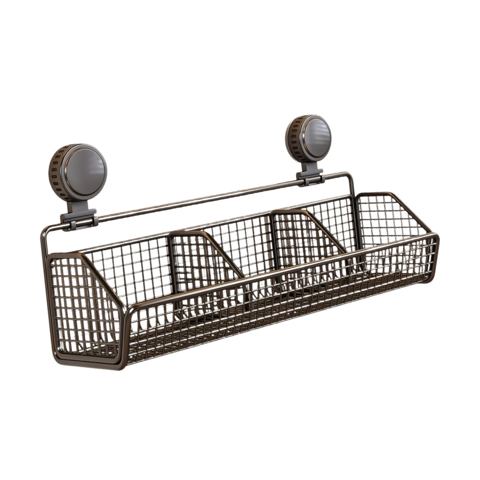 Cesta de alambre para frutas y verduras organizador de despensa con ventosa