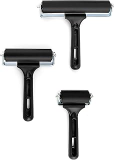 Sponsored Ad - QWORK Rubber Roller, 3Pack Tape Roller for Print, Tape, Wallpapers, Scrapbooks, (2-3/8", 4", 6")