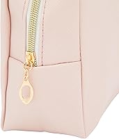 Vista 5 de Glamlily Paquete de 3 bolsas de maquillaje de piel sintética con cremallera, bolsas de cosméticos de viaje (3 colores neutros)