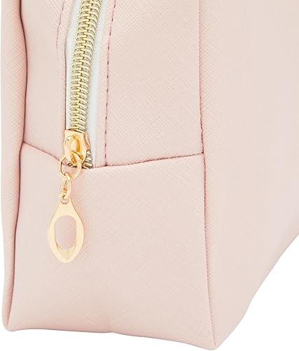 Miniatura 5 de Glamlily Paquete de 3 bolsas de maquillaje de piel sintética con cremallera, bolsas de cosméticos de viaje (3 colores neutros)