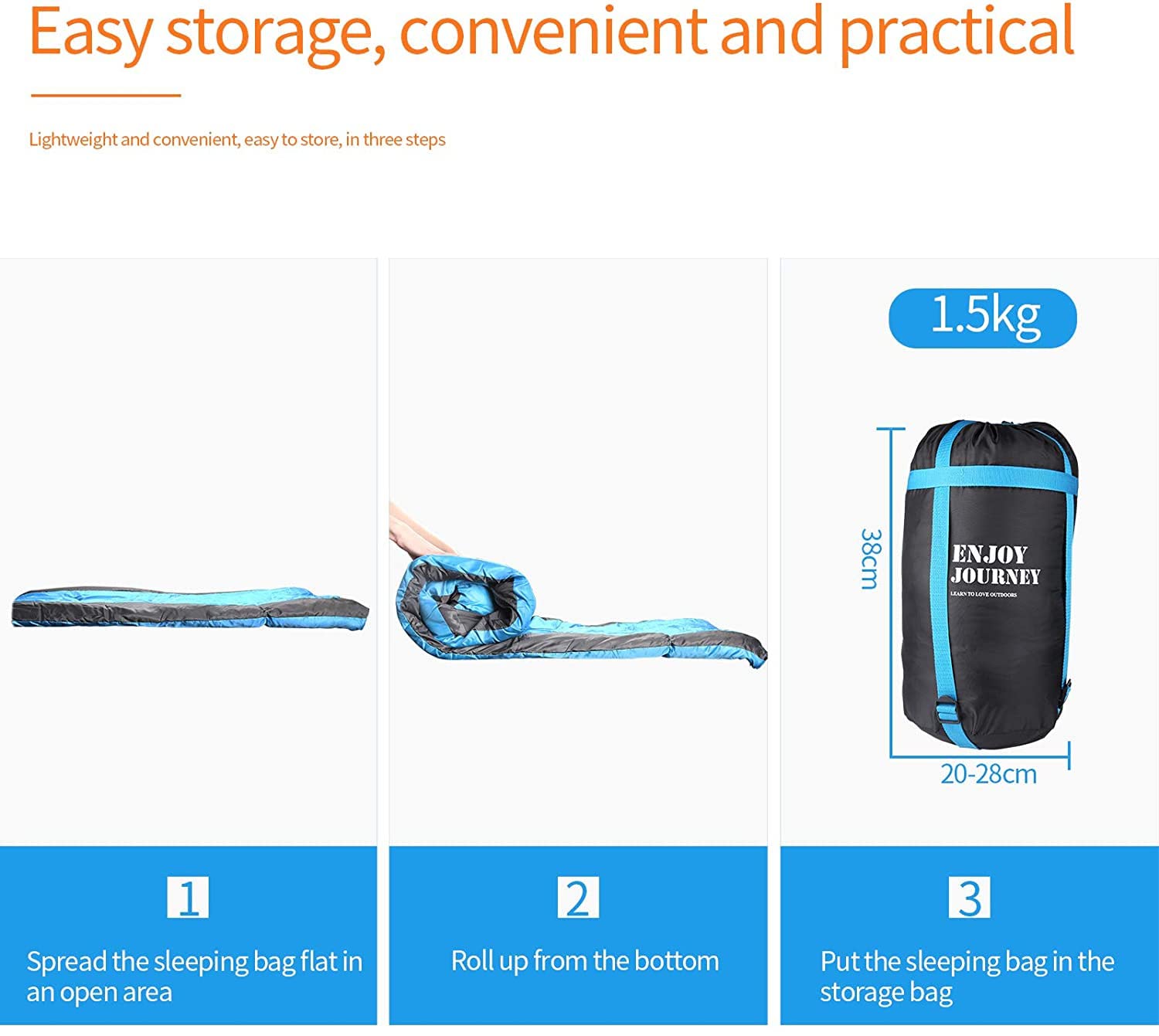 Bag Compression - Sacco a pelo rettangolare, pieghevole, per la prevenzione delle catastrofi