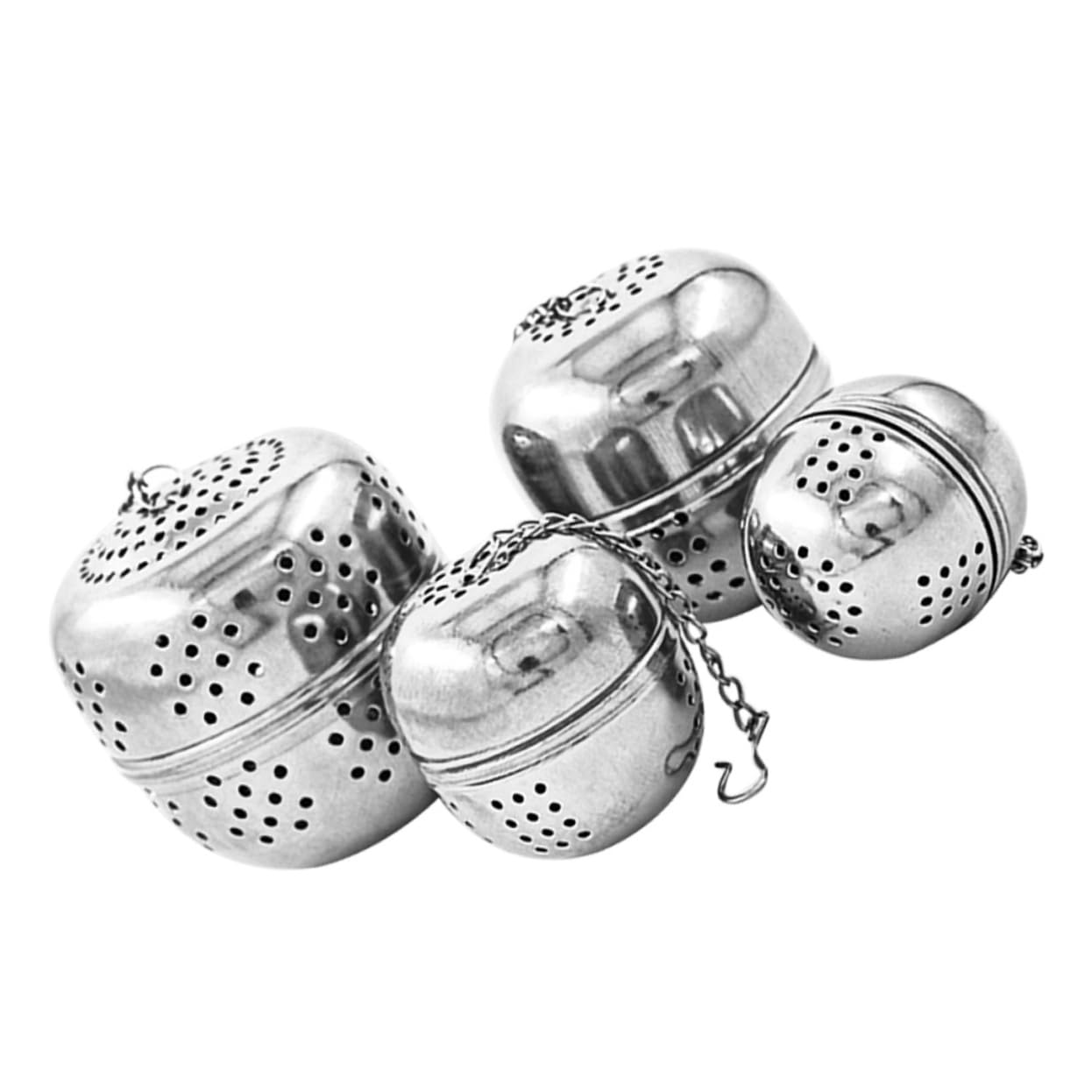 OHPHCALL 4 Pack Mesh Ball Strainer Bag Tea Filter Spices Filter Hot Pot Strainer Food Grade Stainless Steel