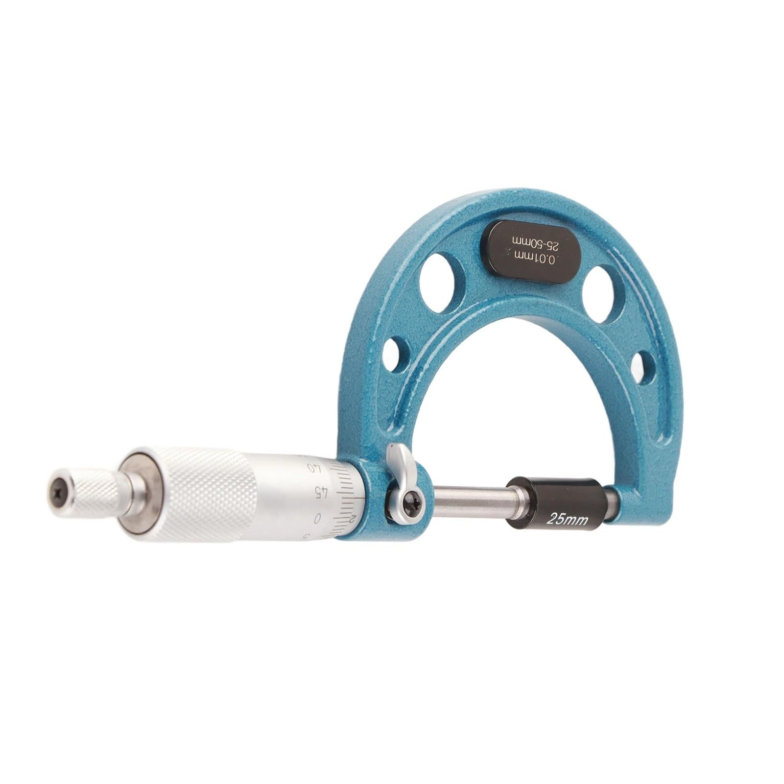 Micrómetro exterior de acero inoxidable, herramienta de medición de espesor con llave, calibre micrométrico de 0,01 mm Mide cualquier cosa(0-25mm)
