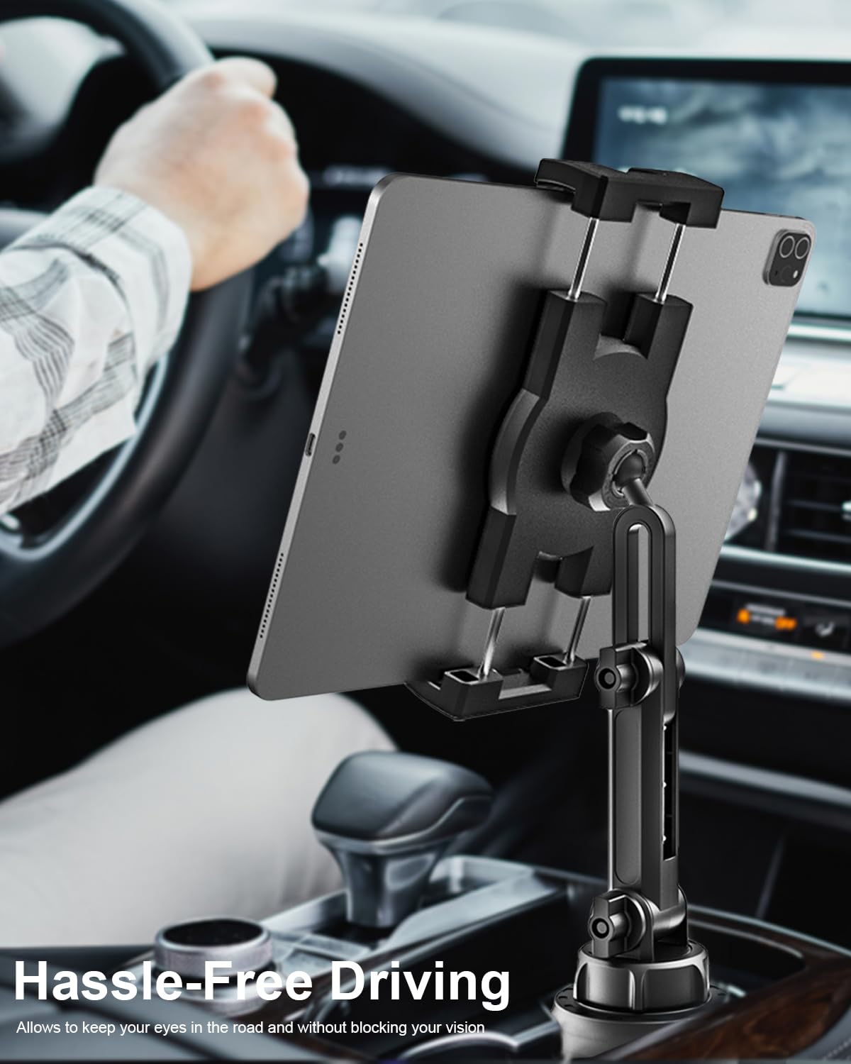 Soporte Para Tablet De Coche - Base Perforada, Brazo Ajustable De Aleación De Aluminio, Rotación 360°, Para Tablets De 4” A 13”