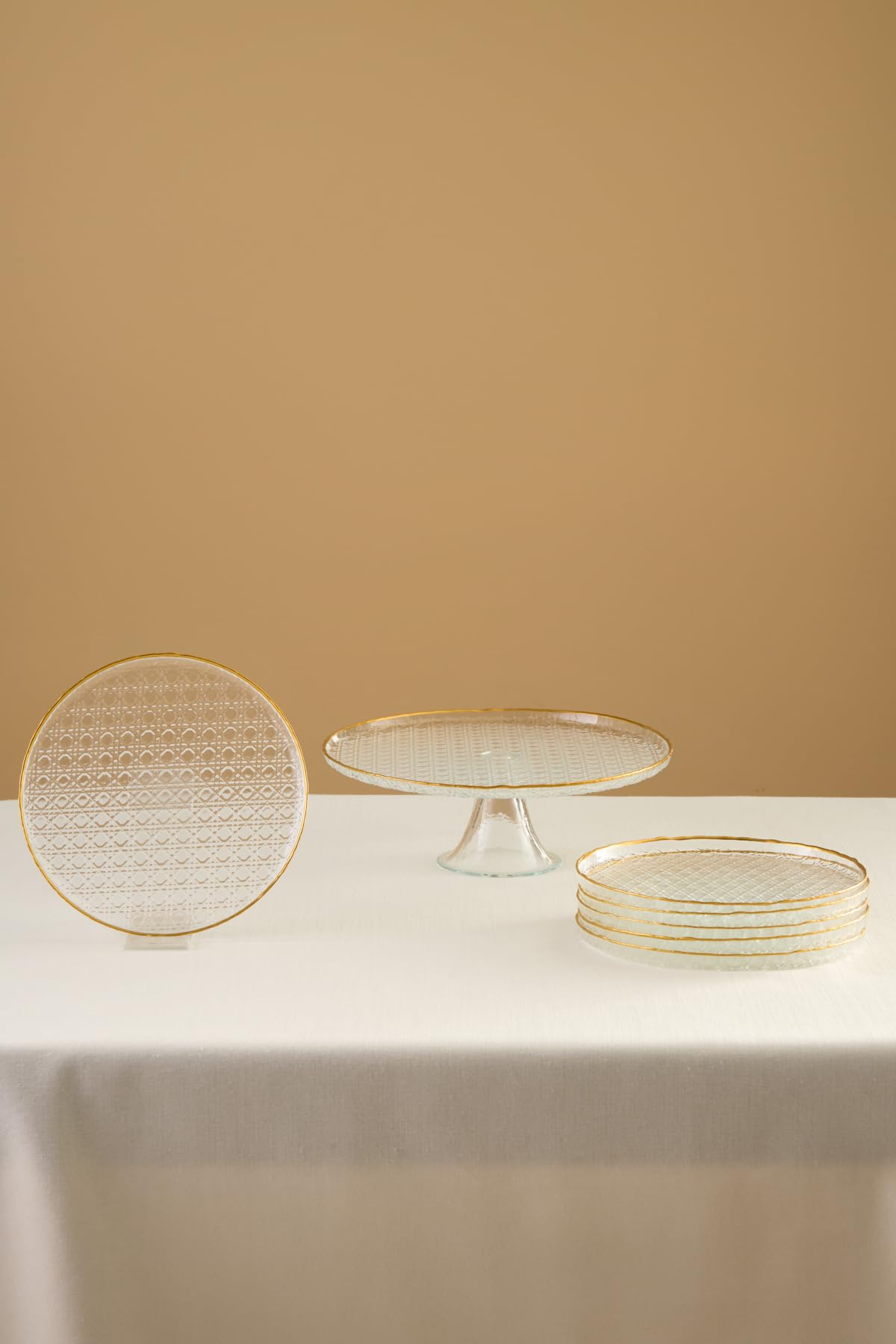 KARACA Rattan-Kuchen-Set, goldfarben, 7-teilig