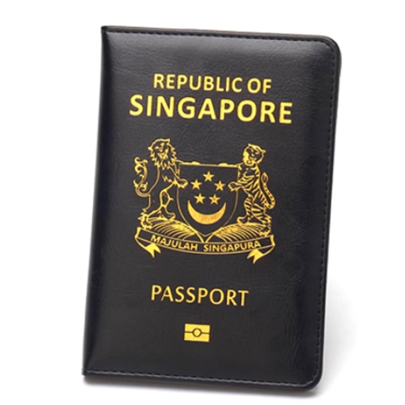 Singapore Custodia protettiva per passaporto, unisex, design compatto, nero, One Size, Stile unico