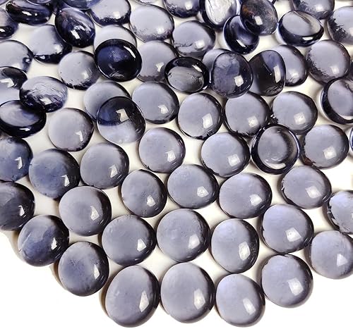 Miniatura 4 de Gemas de cristal gris claro púrpura con cuentas planas de canicas de 1 libra para rellenos de jarrones, piedras de mosaicos de manualidades,
