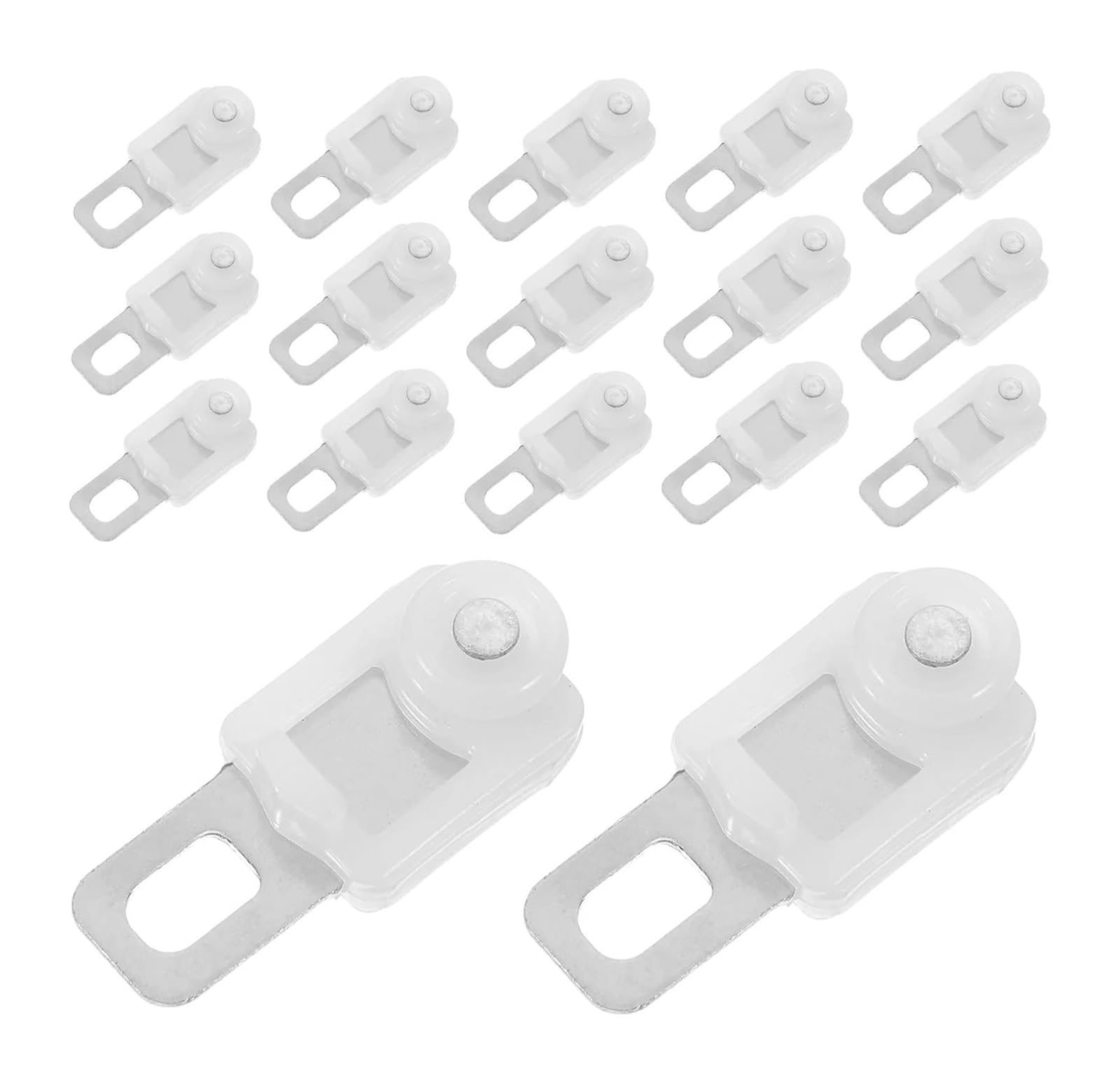 Cyjaznhh Wit White Stainless Steel Curtain Track Gliders 20Pcs 3.3X1.5x1.3cm
