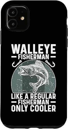 Funda divertida para iPhone 11 Walleye Fisherman