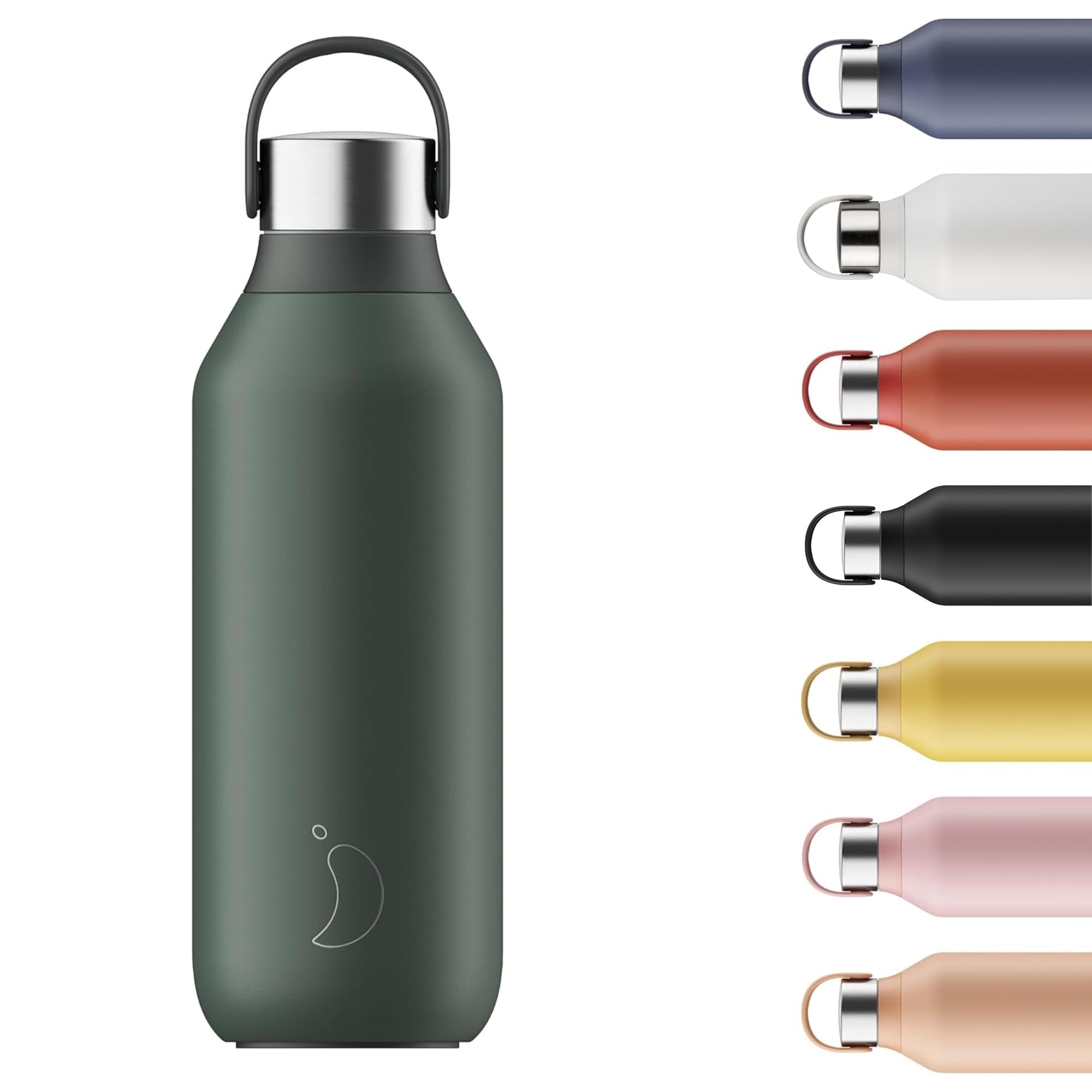 Series 2 Water Bottle - Vacuum Insulated Stainless Steel Water Bottle with Soft Collar & Carry Loop, Thermal Flask For Hot & Cold Drinks - Leak Proof, No Sweat - Pine Green, 500ml