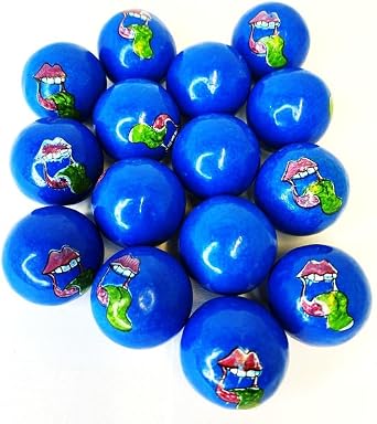 Blue Raspberry Tongue Painter Gumballs - Bubblegum Balls - 500g Approximately 70 Bubble Gum Balls - Gluten Free - Dairy Free - Blue Sweets
