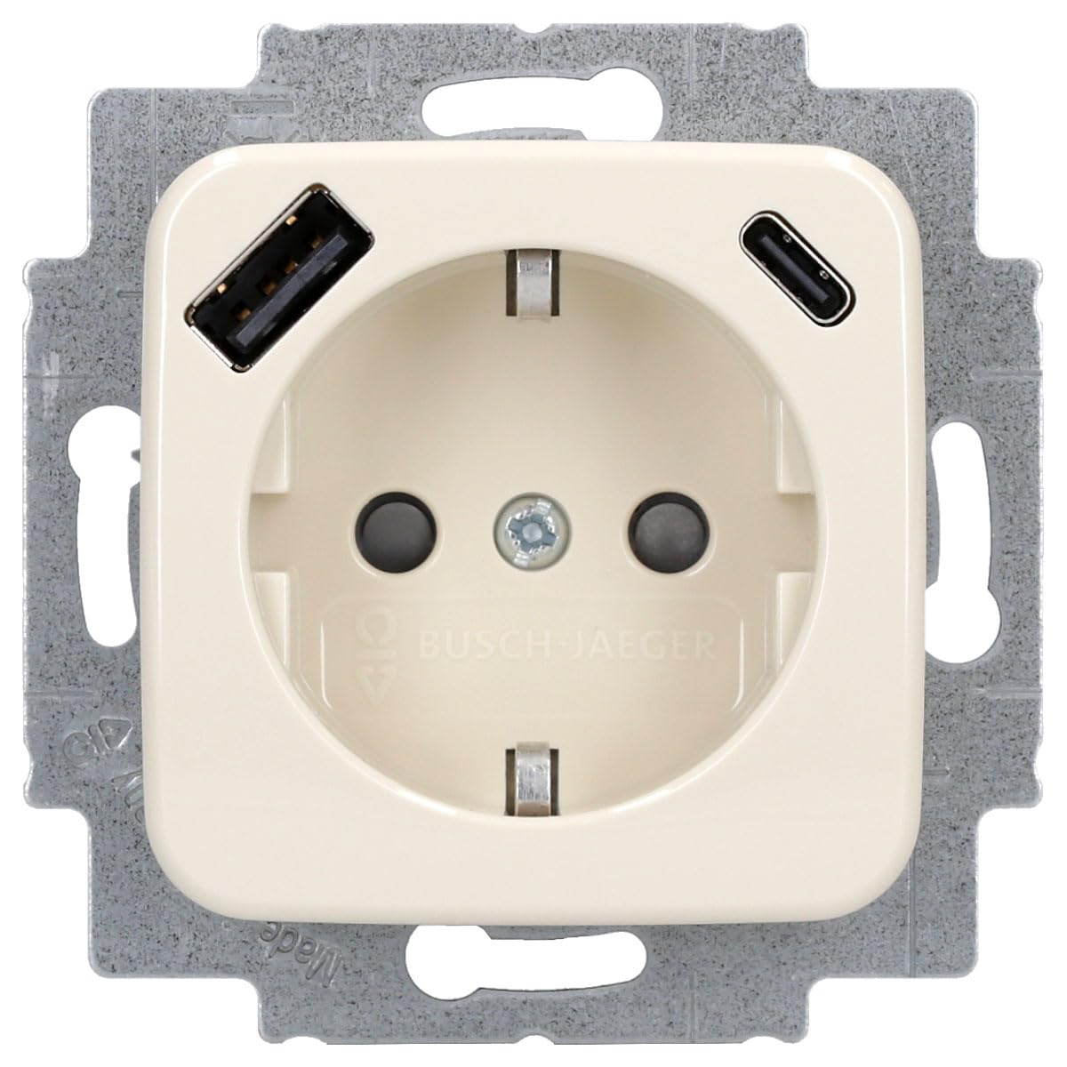 Busch-Jaeger USB-Schuko-Kombisteckdose 20 EUCB2USBAC-212 Safety+ Cremeweiß (Duro 2000 SI)