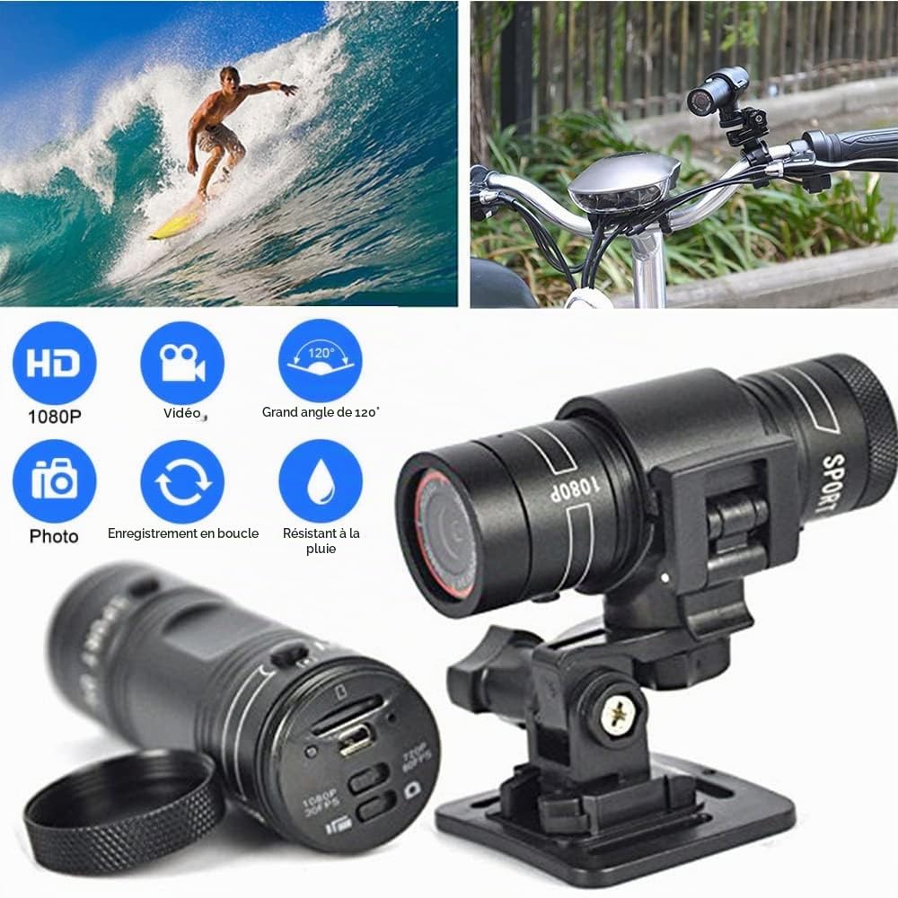 Mini Caméra Sport Vélo 1080p Full Hd Caméra De Casque Étanche Embarquées Action Avec Enregistrement En Boucle Caméscope Vidéo Pour Voyages Cyclisme