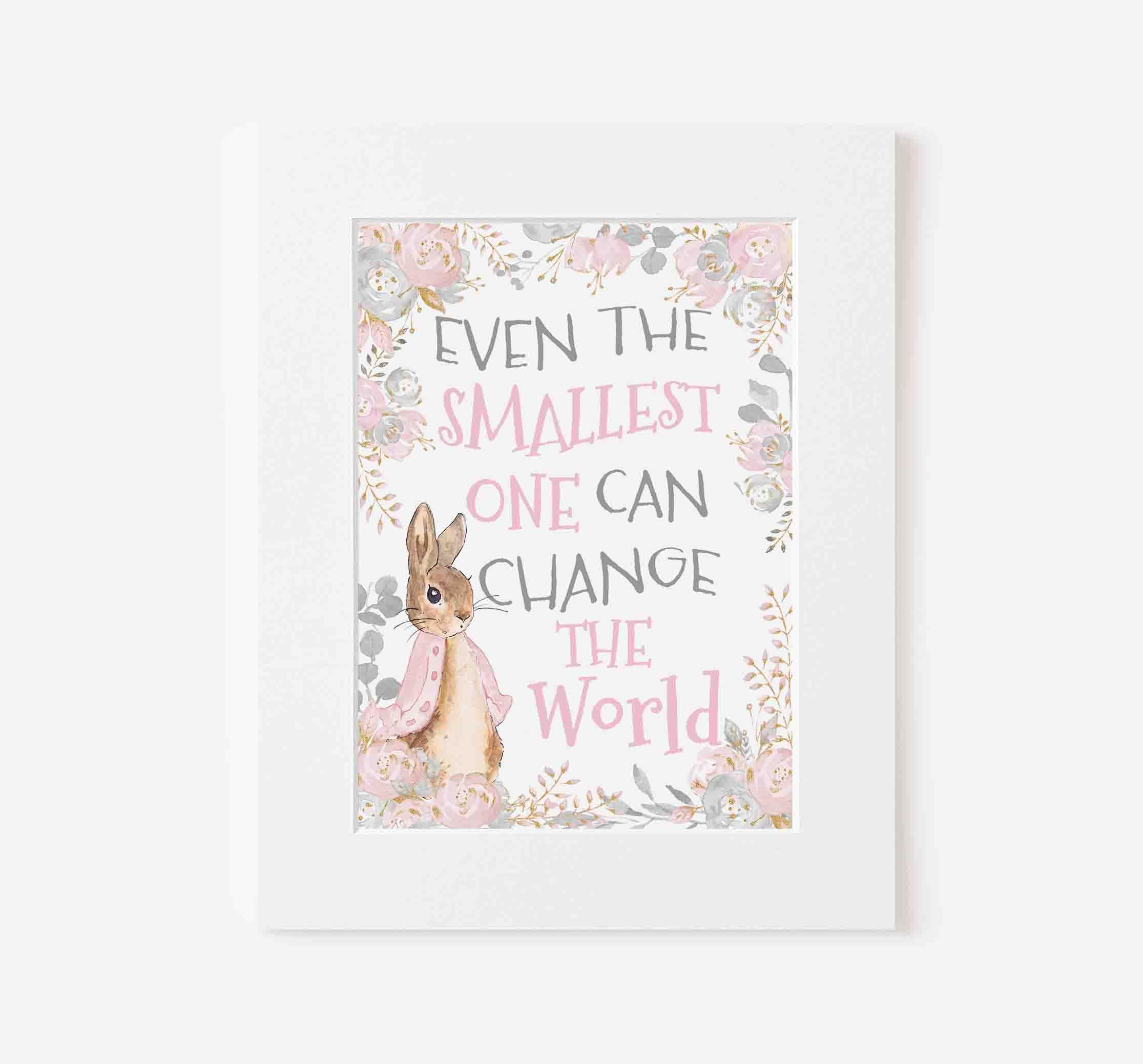 Peter Rabbit Nursery Print - Birth, Party or Christening Wall Art