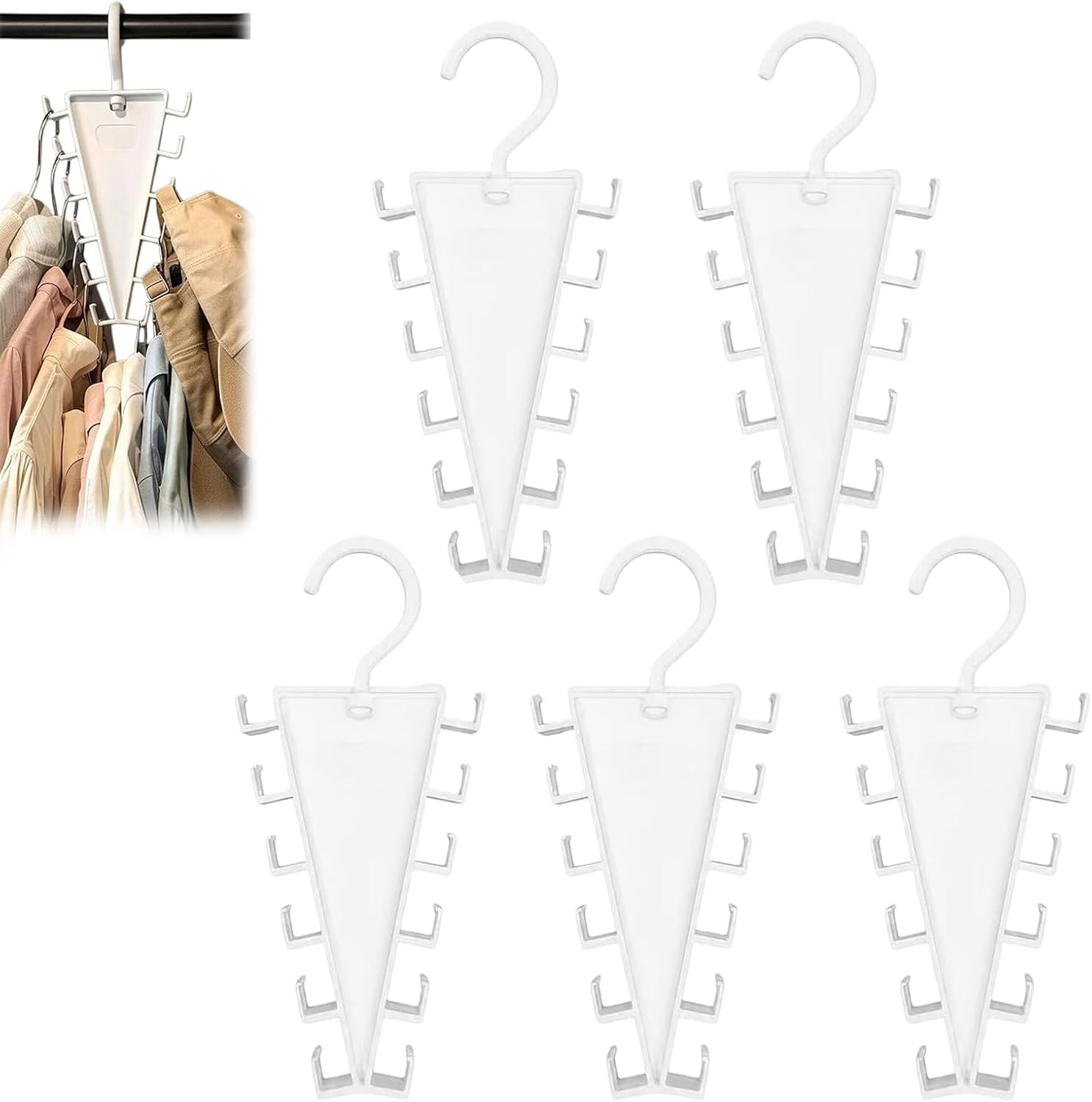 V Shaped Sided Hanger, V-Shaped Double-Sided Closet Organizer Hanger (5PCS)