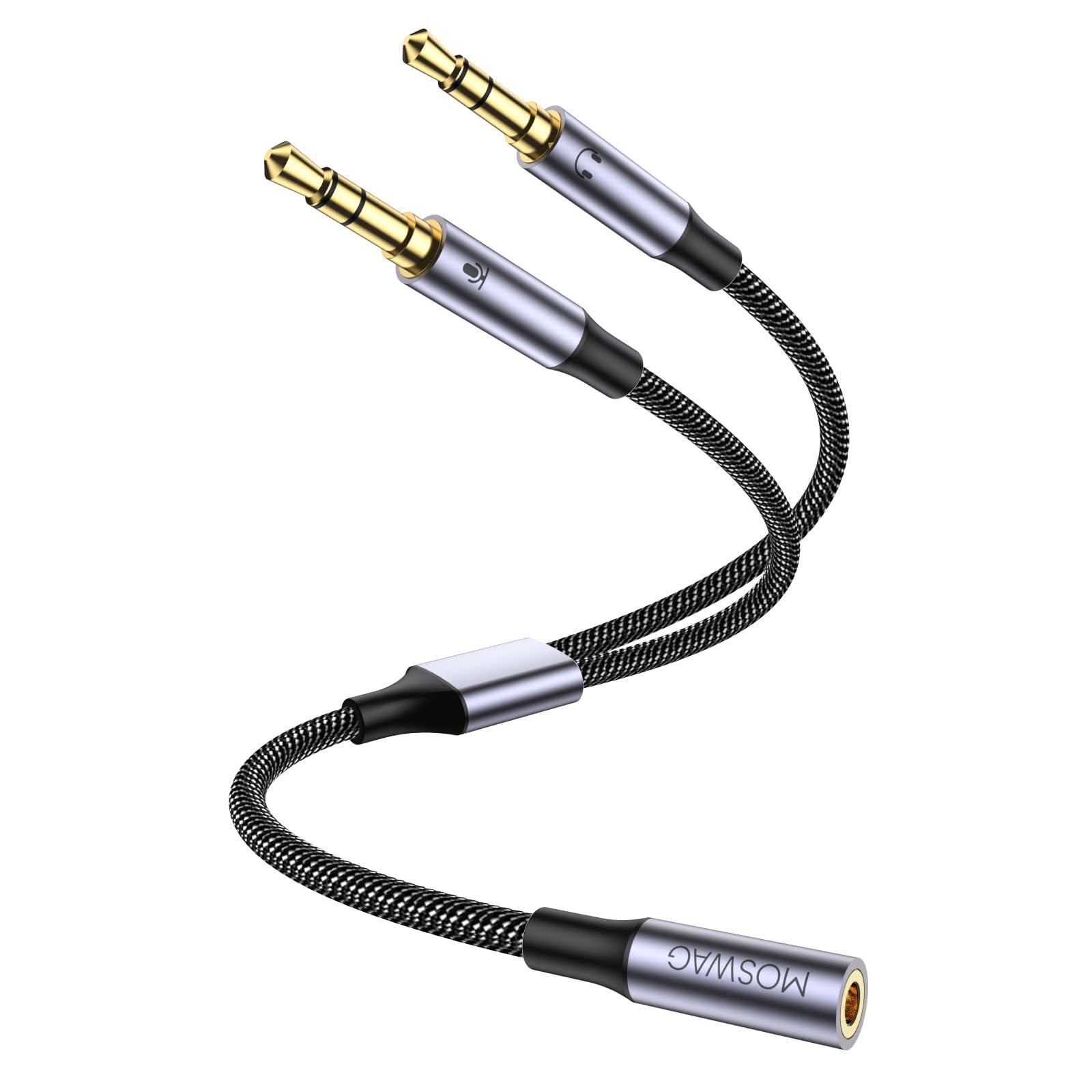 Adattatore Maschio A 2 Femmina Di Alta Qualà Da 3.5mm Un-diviso-due Cavi Audio Splter Stereo A Y Neri Con Interruttore Di Controllo Del Volume - Foto 6