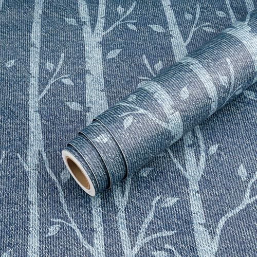Livelynine 17.5x276 Tree Peel and Stick Wallpaper Branches Mural Navy