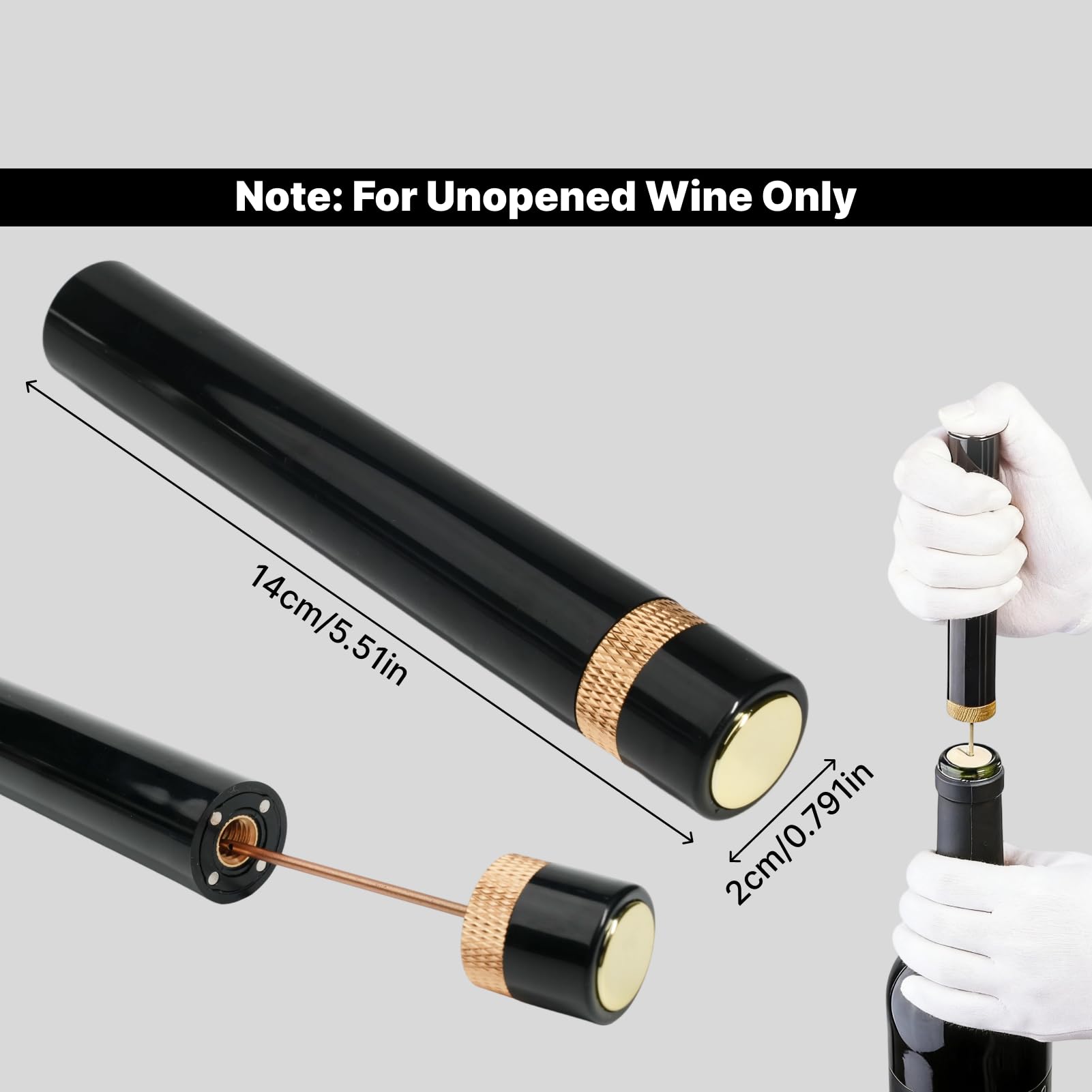 Sacacorchos Neumático Profesional – Abridor de Vino con Tecnología de Vacío que Extrae Corchos en 7 Segundos,Sacacorchos de Aire Comprimido Portátil para Celebraciones, Camping y Cenas Especiales
