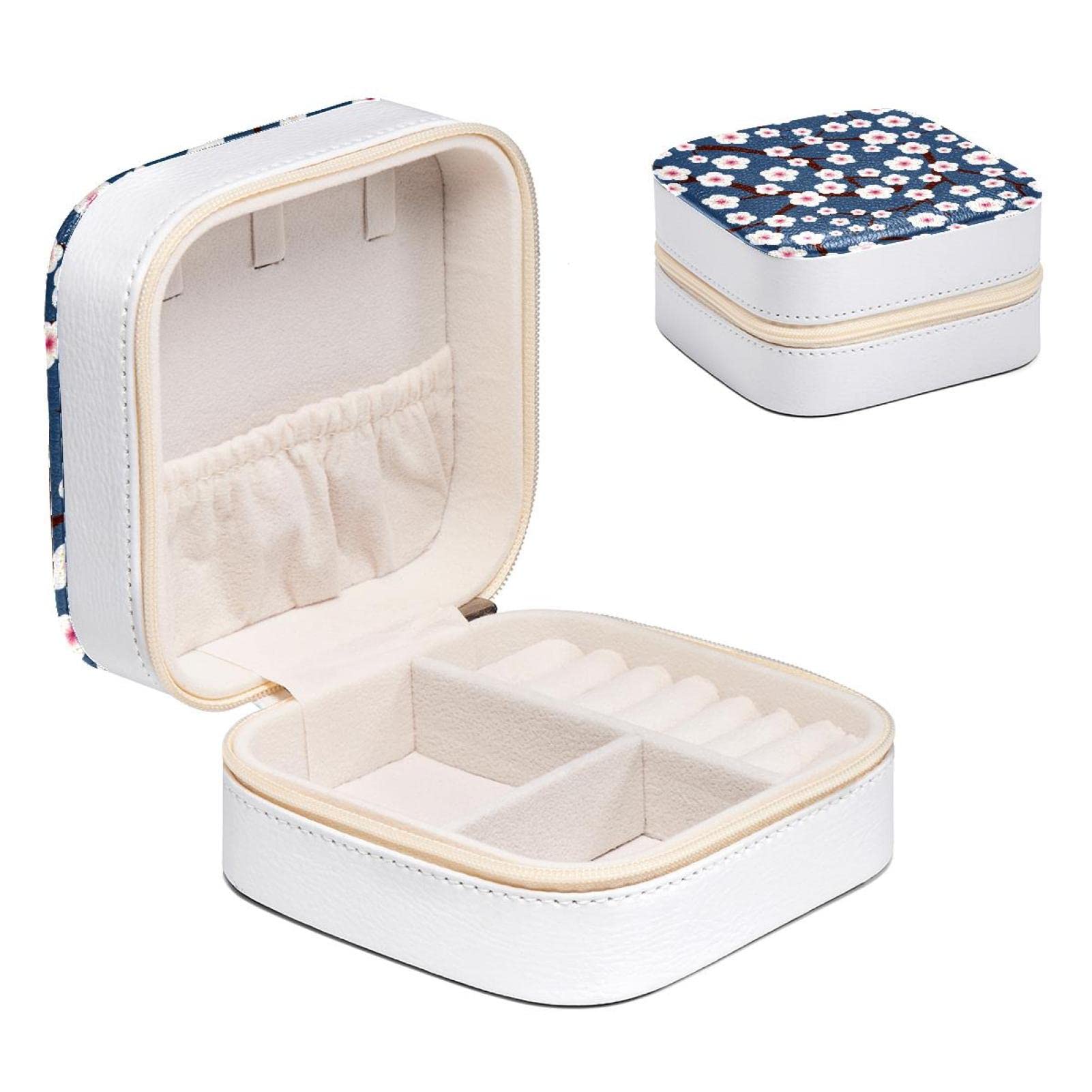 Boîte à bijoux pour femme organisateur compact pour boucles d'oreilles bagues et colliers