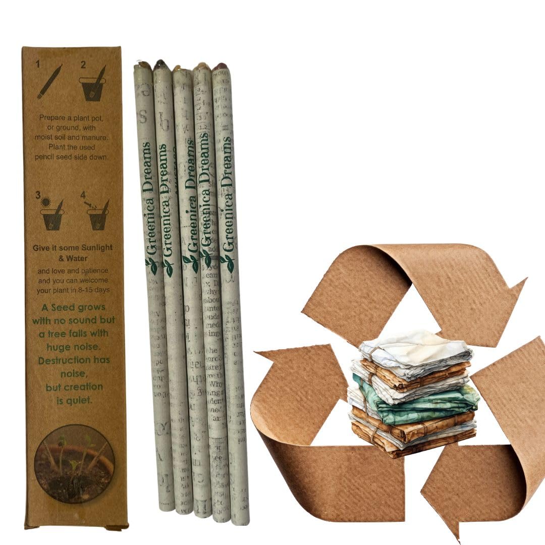 Lápices de papel reciclado, ecológicos, para dibujar, escribir, regalar y plantar (paquete de lápices de papel reciclado para periódicos, 200 unidades)