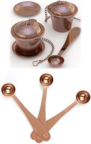Oro rosa - Infusor de té + cuchara de té pequeña