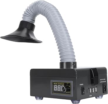 Solder Fume Extractor, 150W Solder Smoke Absorber Remover with 3 Stage Filtration, Solder Iron Fume Extractor Plug