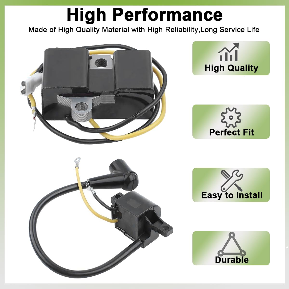 ZAMDOE Kit de módulo de Bobina de Encendido para Husqvarna 61, 66, 162, 166, 266, 266XP, 266SE motosierras para Jonsered 630, 670 motosierras, Reemplaza 501516201, 501517201, 501546201, 501617201