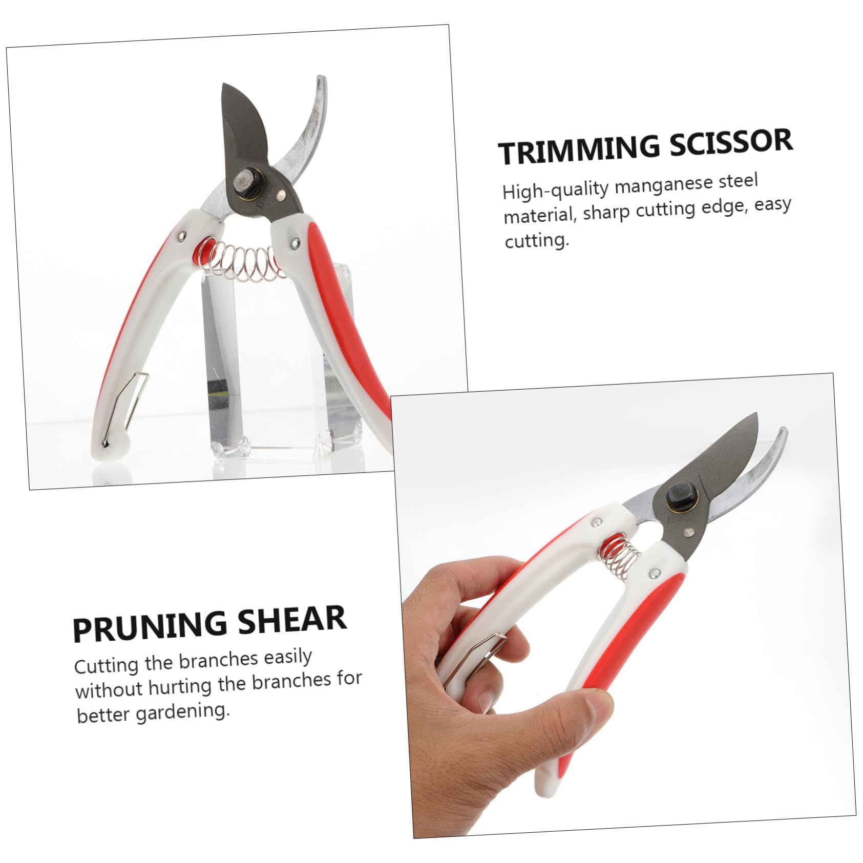 Parliky Heavy Duty Pruning Shears for Tree Trimming Garden Shears Non-slip Handle Manganese Steel Cutting Scissors for Gardening Tools