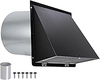 Vista 21 de Cubierta de ventilación de pared de 12 pulgadas, tapa de ventilación para secadora, ventilación de pared exterior con capucha con pantalla