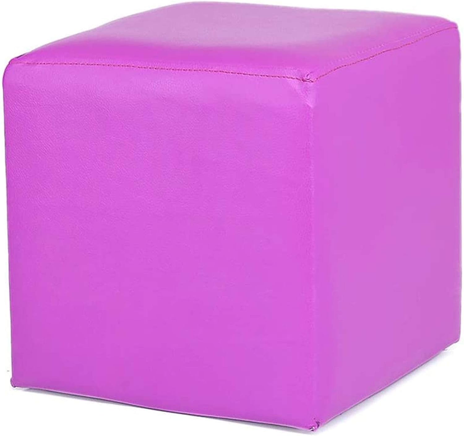 Generic Foot Stool， Footstool, Home Leather Stool Living Room Sofa Bench Shoe Bench Adult Square 27X27X27Cm,Practicalniture/Purple