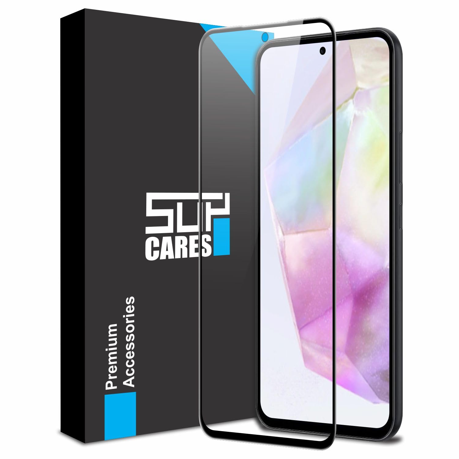 SupCares Military-Grade Gorilla Tempered Glass Screen Protector for Samsung Galaxy A36 and Samsung Galaxy A56 (6.7 Inch) With Installation Kit | Edge to Edge Coverage | Black