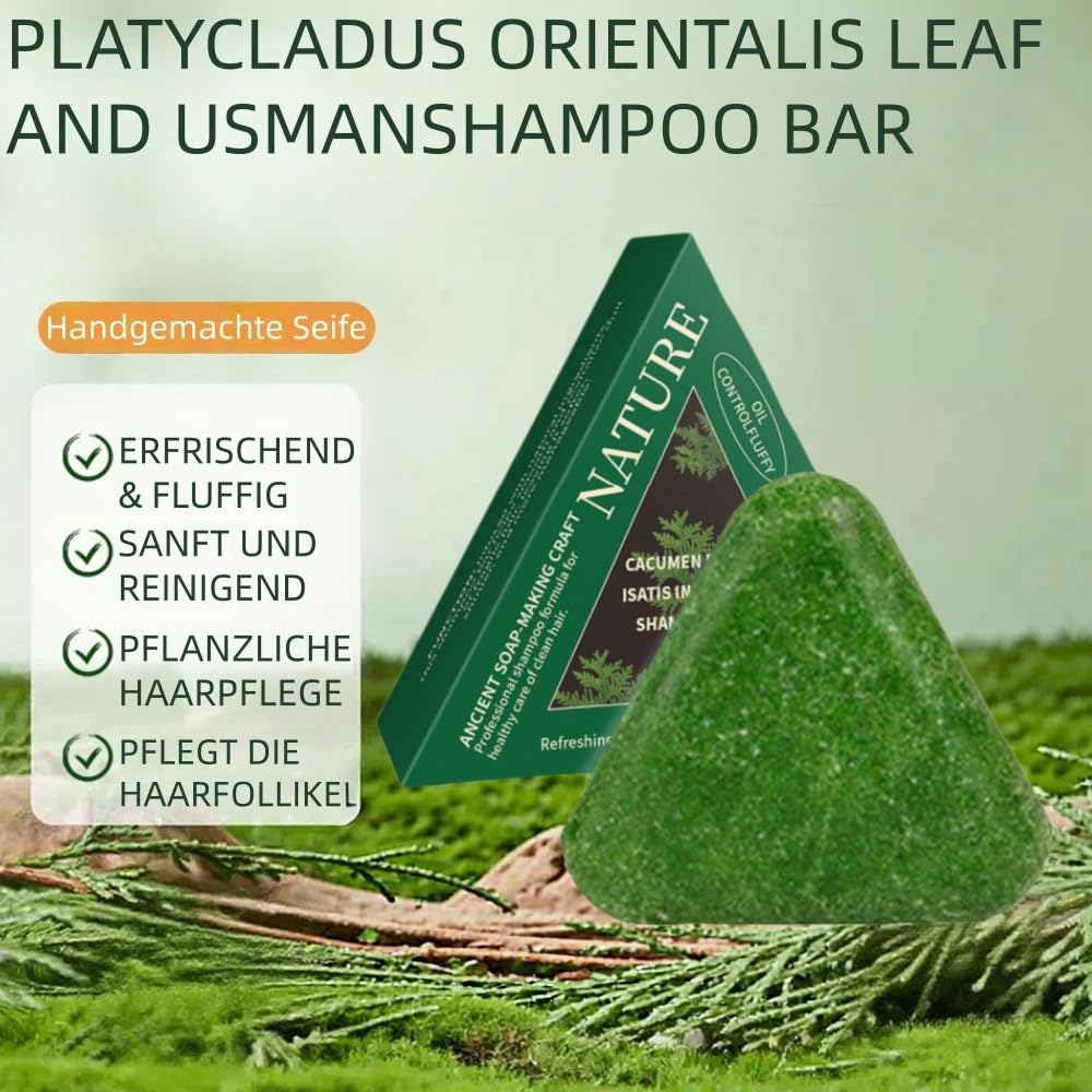 Yoracare Korean Scalp Revival Bar Feste Shampoo Bar - Pflanzenformel, Sanfte Reinigung, Nährende Pflege, für Alle Haararten, Tiefenreinigung, Rutschfeste Dreiecksform