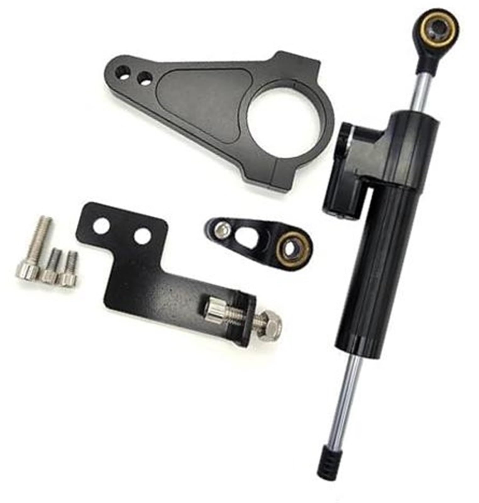 Kit ammortizzatore sterzo scooter, Pexorin Monopattino Elettrico, for Inxing, Stabilizzatore Manubrio Ricambi V7(BLACK Damper and Bracket1)
